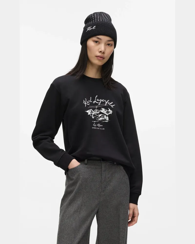 Karl Lagerfeld Après Ski Club-sweatshirt, Damen, Schwarz, Größe Schwarz