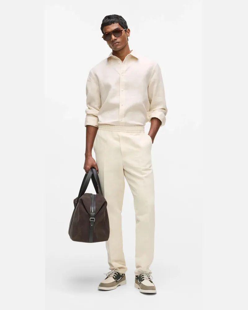 Karl Lagerfeld Anzughose Aus Leinen, Herren, Natur, Größe Natur