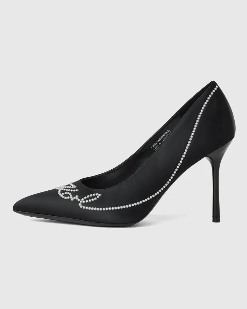 Karl Lagerfeld Sarabande Heels Mit Kunstperlenbesatz, Female, Schwarz, Size Black