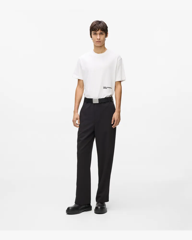 Karl Lagerfeld Hosen Mit Farblich Abgestimmtem Paspelrand, Herren, Schwarz, Größe Schwarz