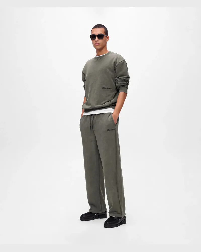 Karl Lagerfeld Gewaschene Trainingshose, Male, Beluga, Size Green