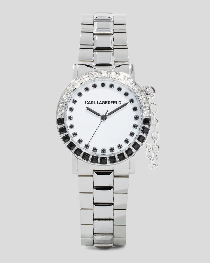 Karl Lagerfeld Uhr Mit Kristallbesatz, Frau, Silver, Größe Silver