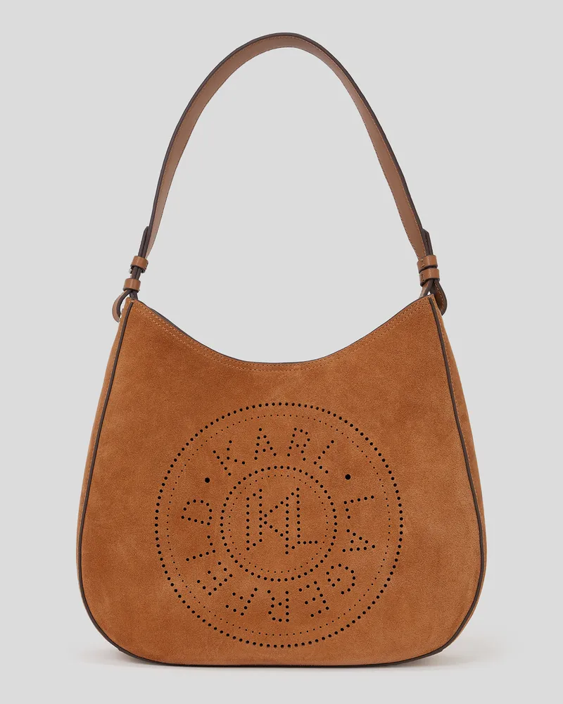 Karl Lagerfeld K/circle hobo-tasche Aus Wildleder, Frau, Terra, Größe Terra