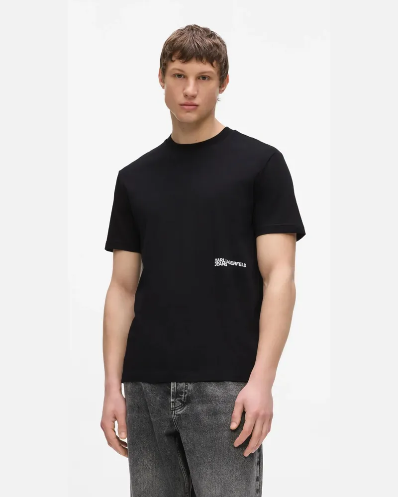 Karl Lagerfeld T-shirt Mit Karl-zitat, Herren, Schwarz, Größe Schwarz