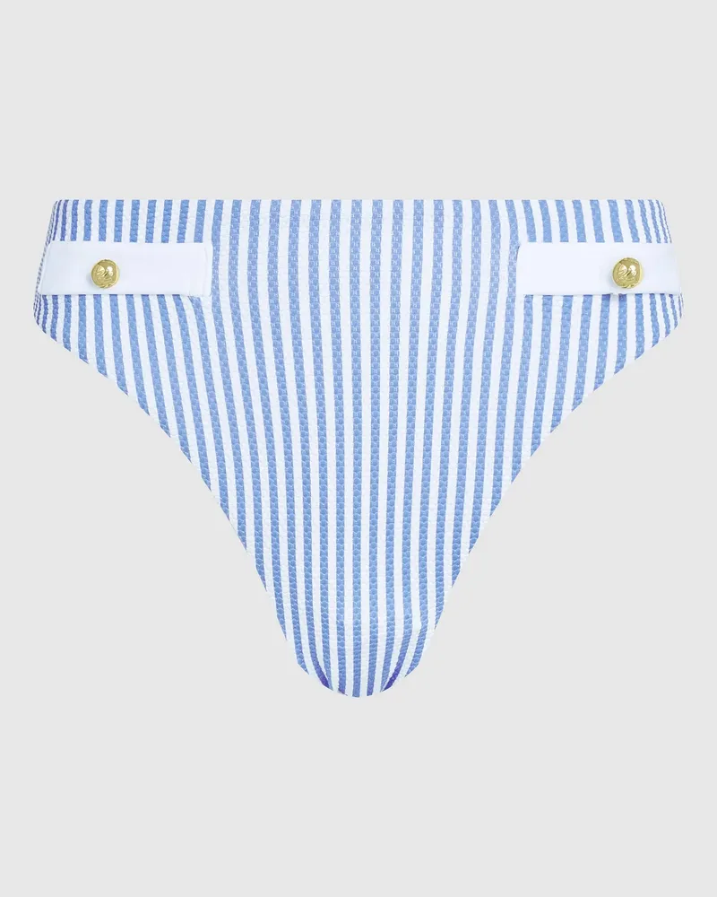 Karl Lagerfeld Bikinihose Mit Goldenen Knöpfen Und Hohem Bund, Damen, Vacances De Karl Black, Größe Vacances