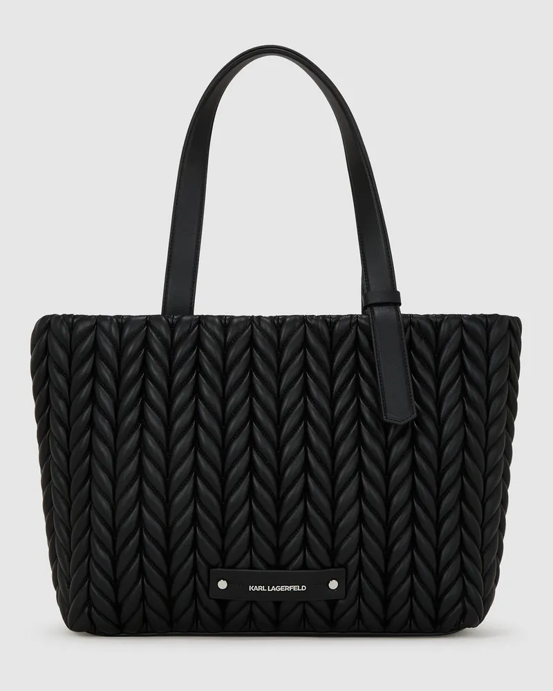 Karl Lagerfeld K/weave Mittelgroße Tote Bag, Damen, Schwarz-nickel, Größe Schwarz-nickel