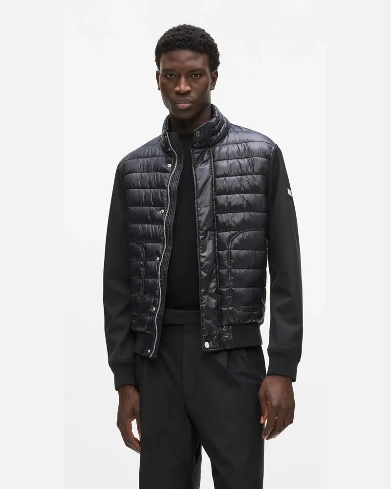 Karl Lagerfeld Wattierte Blousonjacke, Herren, Schwarz, Größe Schwarz