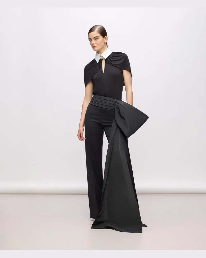 Karl Lagerfeld Kl Studio Hose Mit Schleifendetail, Damen, Schwarz, Größe Schwarz