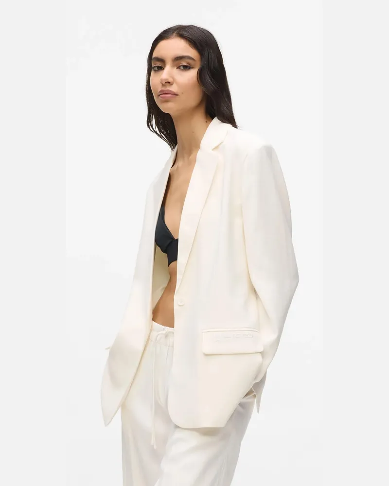 Karl Lagerfeld Blazer Mit Taillengürtel, Damen, Off White, Größe Off