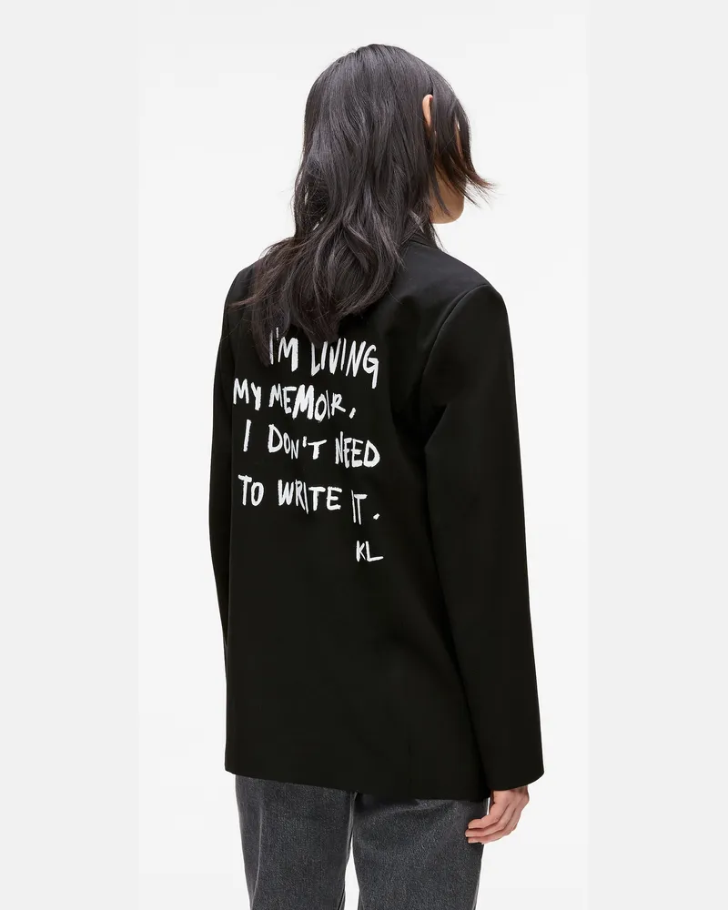 Karl Lagerfeld Blazer Mit Karl-zitat, Damen, Schwarz, Größe Schwarz