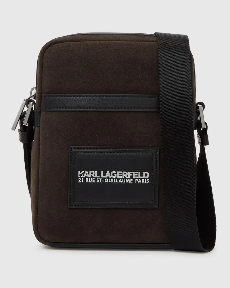 Karl Lagerfeld K/traveller Große Umhängetasche Aus Wildlederimitat, Herren, Pink Spray, Größe Pink