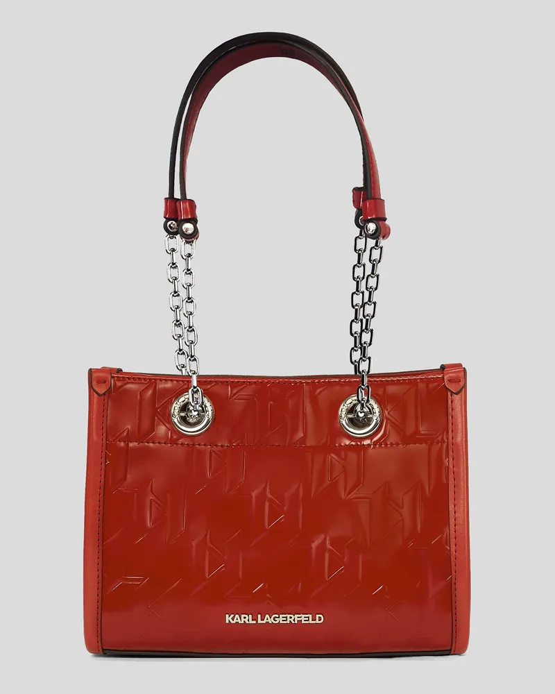 Karl Lagerfeld K/skuare glänzende Kleine Tote-bag, Frau, Klassisches Rot, Größe Klassisches