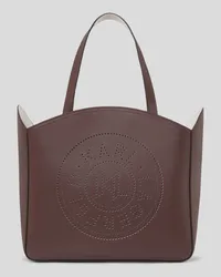 Karl Lagerfeld K/circle Grosse Tote-bag mit Lochmuster, Frau, Dunkel-schokolade Dunkel-schokolade