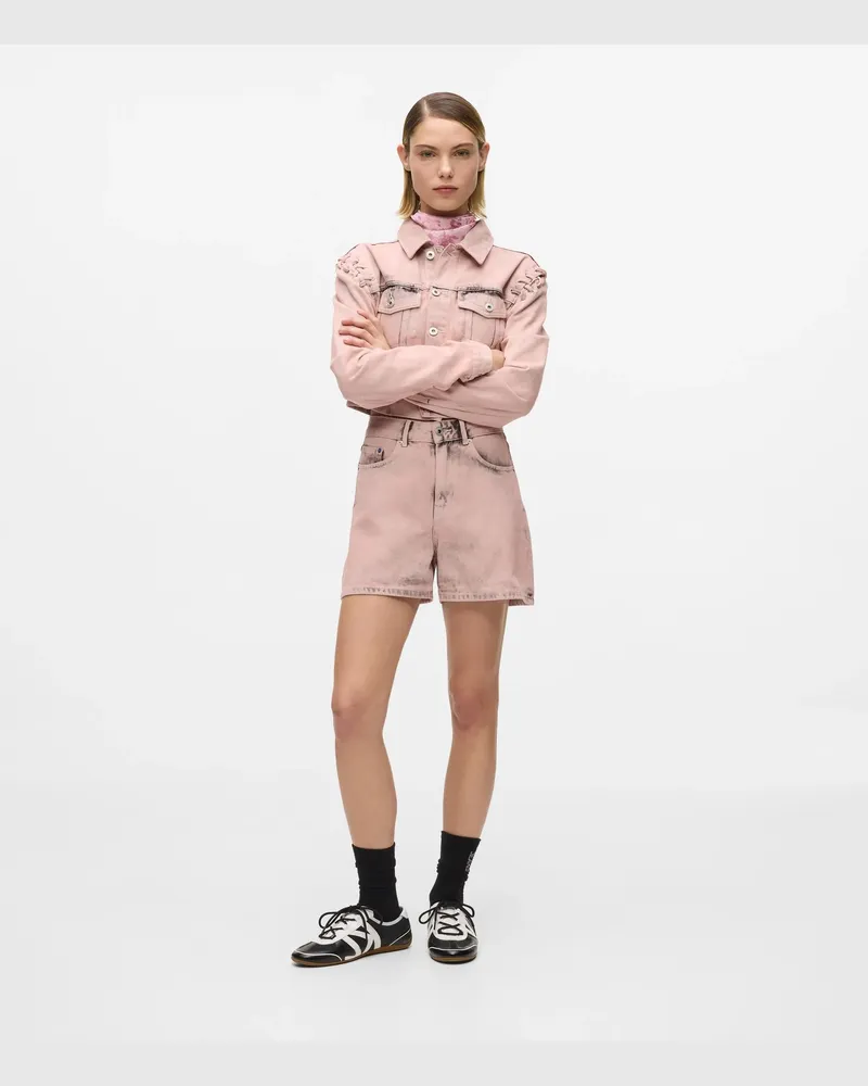 Karl Lagerfeld Hochgeschnittene Denim-shorts Mit Tinteneffekt, Damen, Bonbon, Größe Bonbon