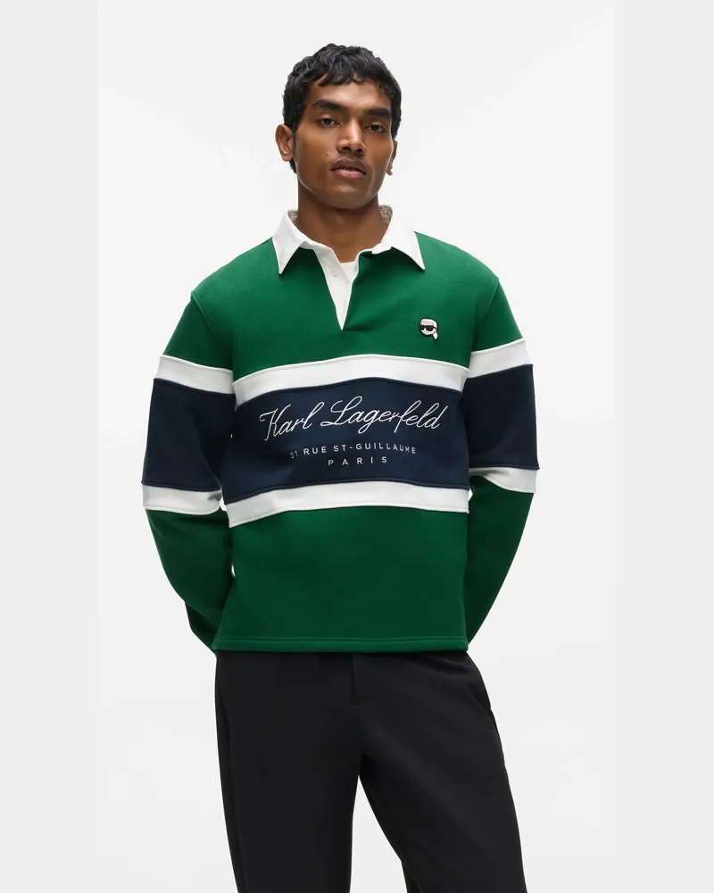 Karl Lagerfeld Ikon Polo-sweatshirt, Herren, Evergreen, Größe Evergreen