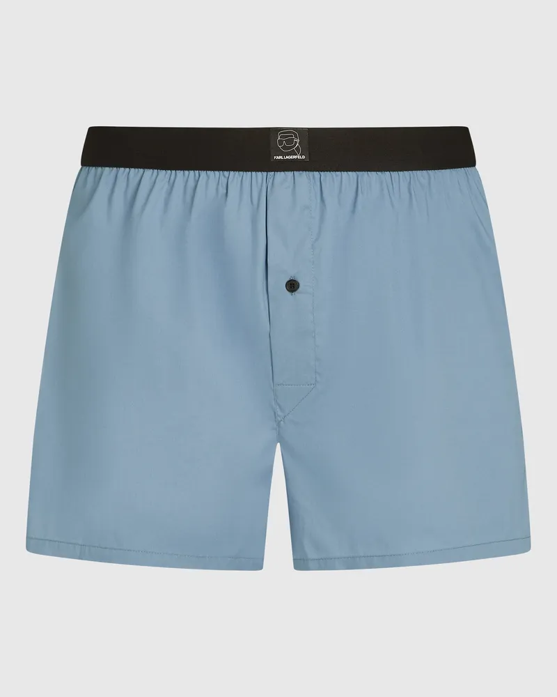 Karl Lagerfeld Ikon Webboxershorts – 3er-set, Male, Mondlicht-pfauenschwarz, Size Blue