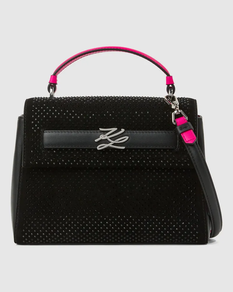 Karl Lagerfeld Exklusive K/autograph-tasche Mit Strass, Damen, Schwarze Verzierung, Größe Schwarze