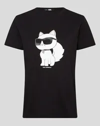 Karl Lagerfeld Karl ikonik Choupette-t-shirt, Frau, Schwarz Schwarz