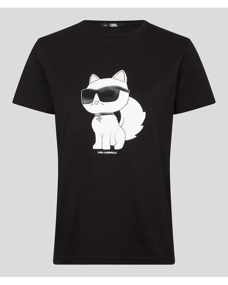 Karl Lagerfeld Karl ikonik Choupette-t-shirt, Frau, Schwarz Schwarz