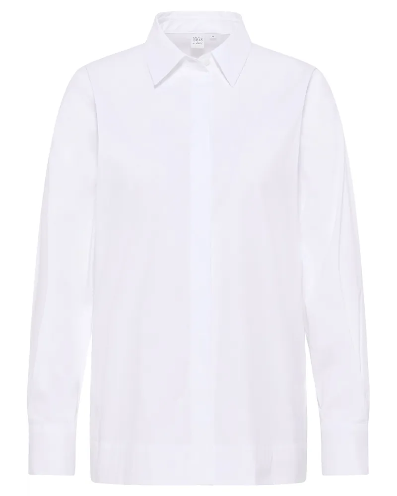 Eterna Signature Shirt Bluse in unifarben Weiß