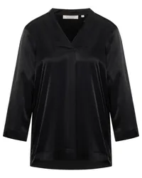 Eterna Viscose Shirt Bluse in unifarben Schwarz