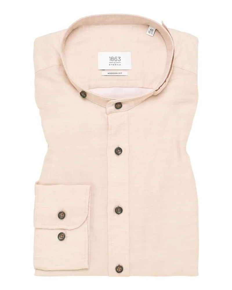 Eterna MODERN FIT Linen Shirt in unifarben Beige