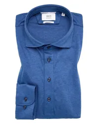 Eterna SLIM FIT Jersey Shirt in unifarben Blau