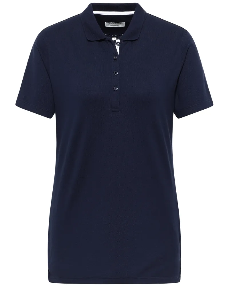 Eterna Poloshirt in unifarben Navy