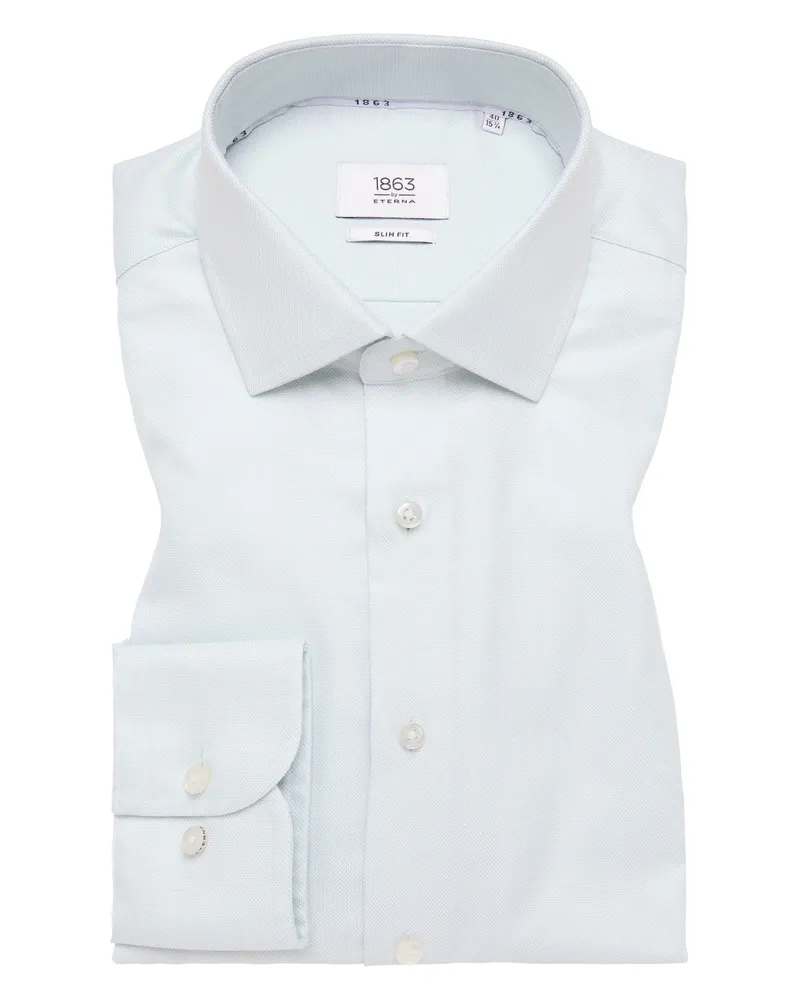 Eterna SLIM FIT Hemd in strukturiert ApfelgrüN