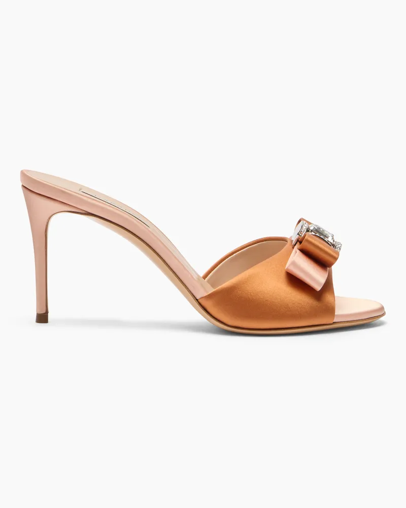 Casadei Julia You Satin Mules - Frau Mules Topazio And Light Peach Topazio