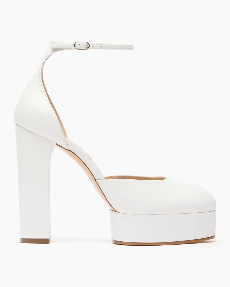 Casadei Betty Leather Platforms - Frau Plateauschuhe White White