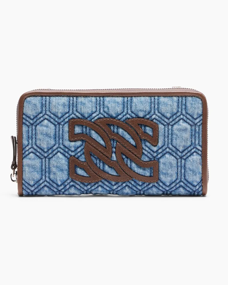 Casadei Denim Wallet - Frau Taschen Denim Und Saddle Denim