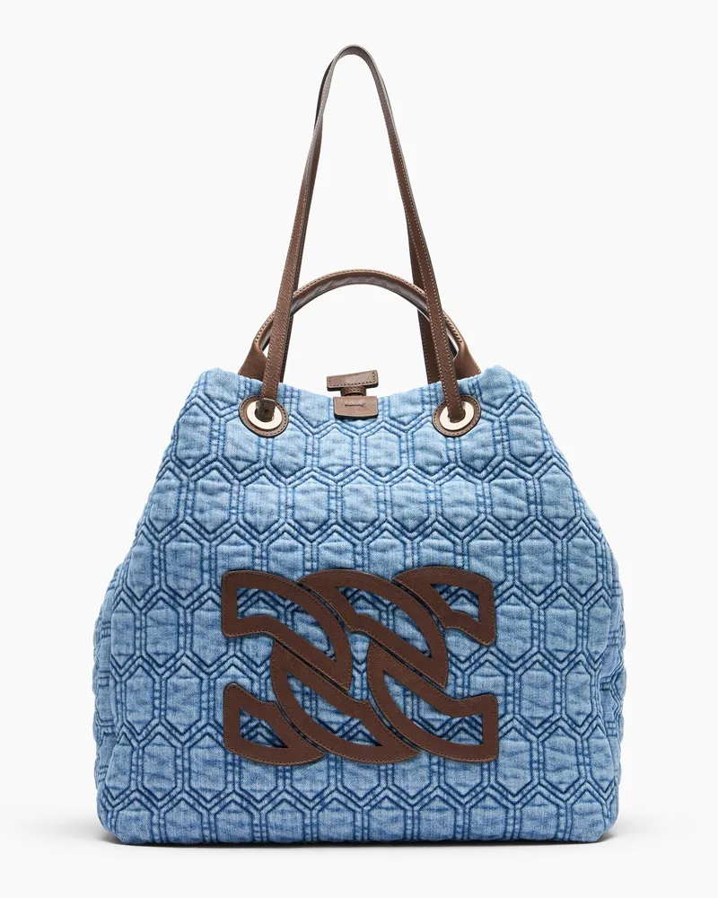 Casadei Denim Bag - Frau Taschen Denim Und Saddle Denim
