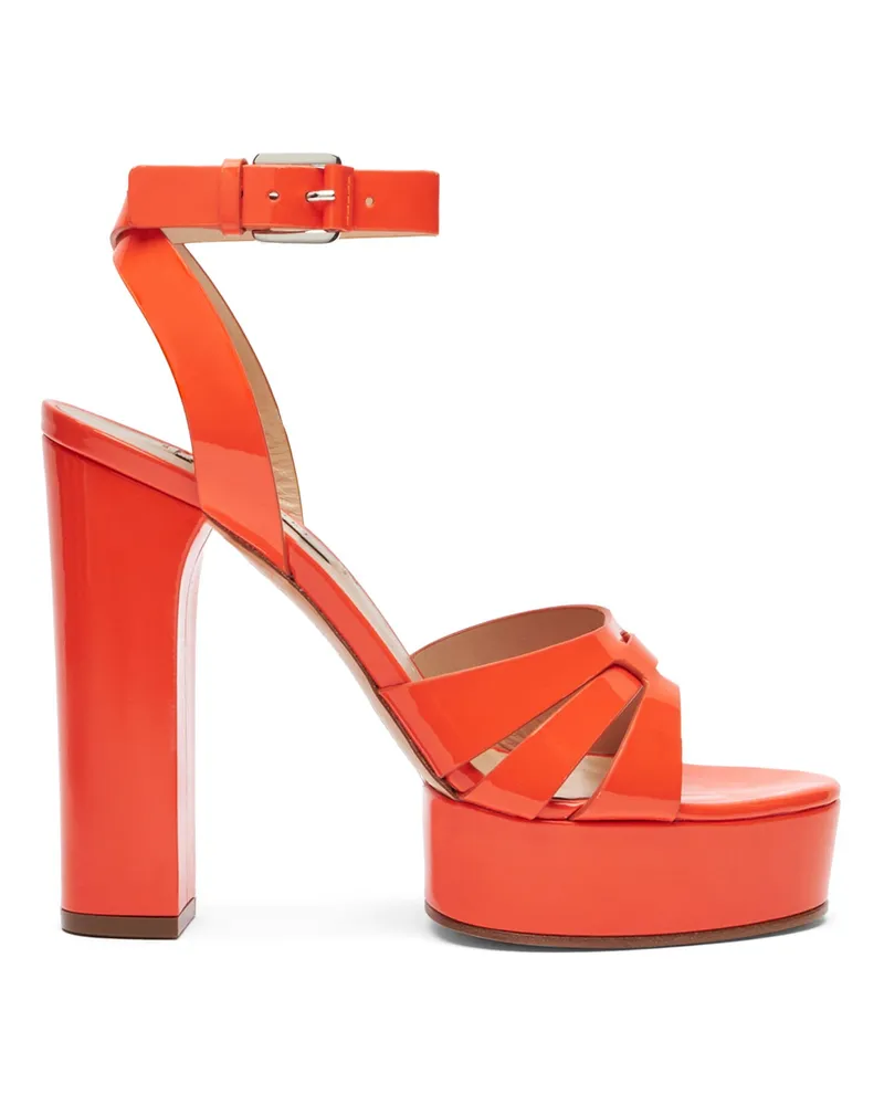 Casadei Betty Patent Leather Platform Sandals Tulip