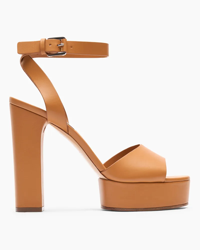 Casadei Betty Leather Platforms Sandals - Frau Plateauschuhe Natur Natur