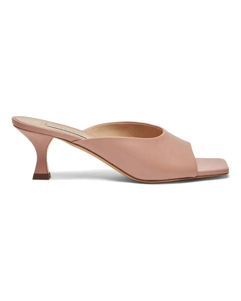 Casadei Geraldine Leather Kitten Mules Rosé