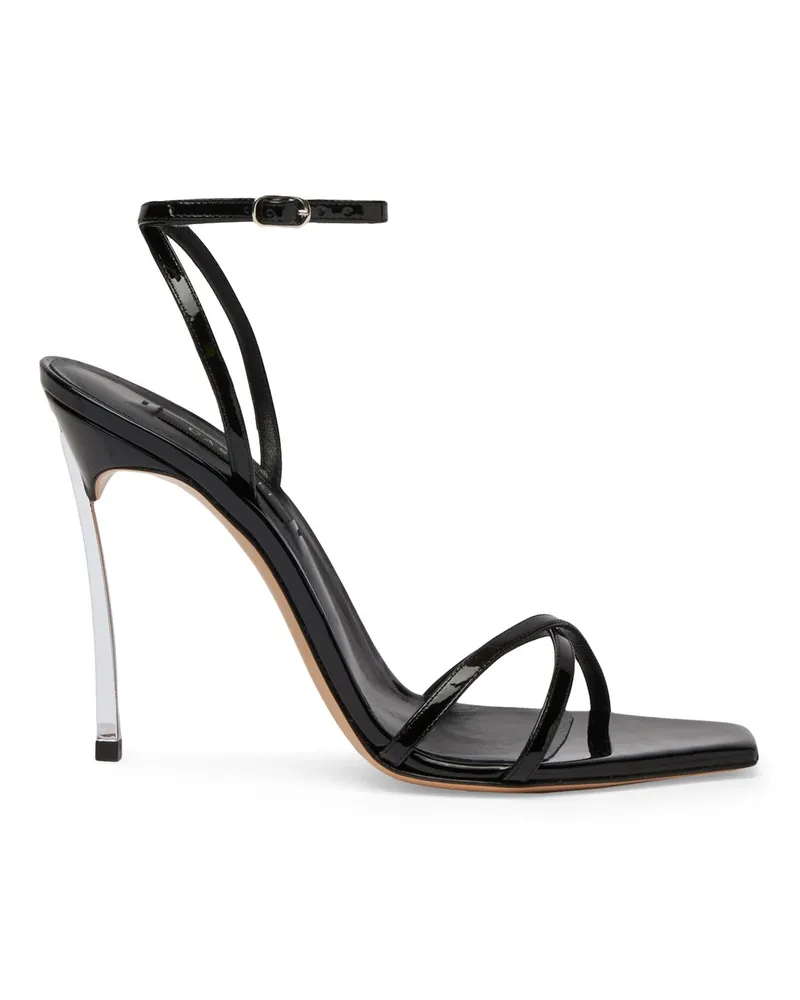 Casadei Superblade Patent Leather Sandals Schwarz