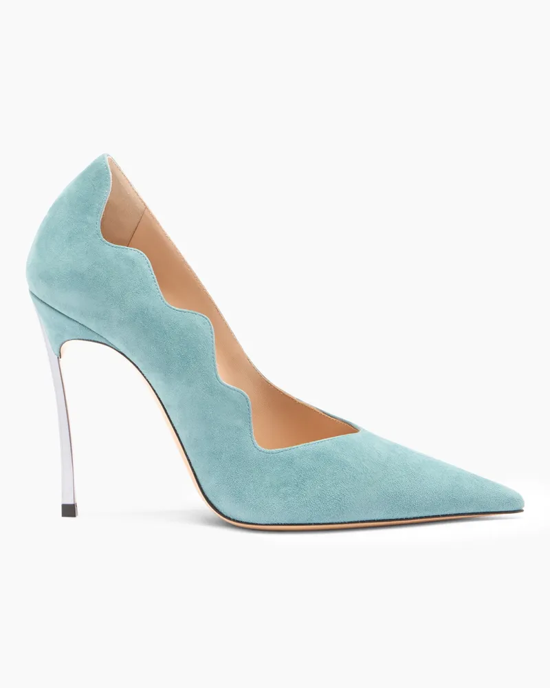 Casadei Superblade Suede Pumps - Frau Pumps Und Slingback Blue Troll Blue