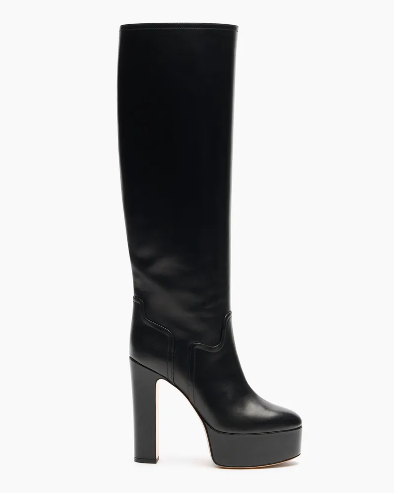 Casadei Patty To The Knee Boots - Frau Hohe Stiefel Black Black