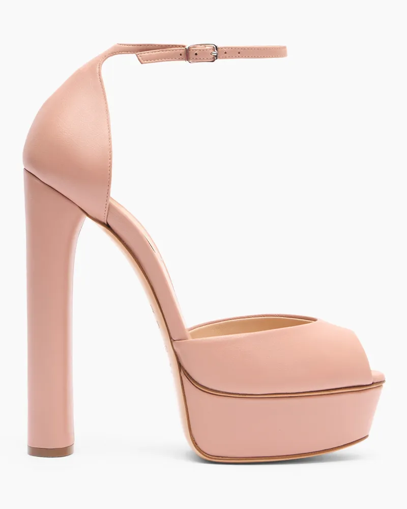 Casadei Flora Leather Platform Sandals - Frau Plateauschuhe Rosé Rosé
