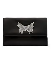 Casadei Butterfly Satin Clutch Schwarz