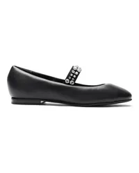 Casadei Puff Leather Ballerinas Schwarz