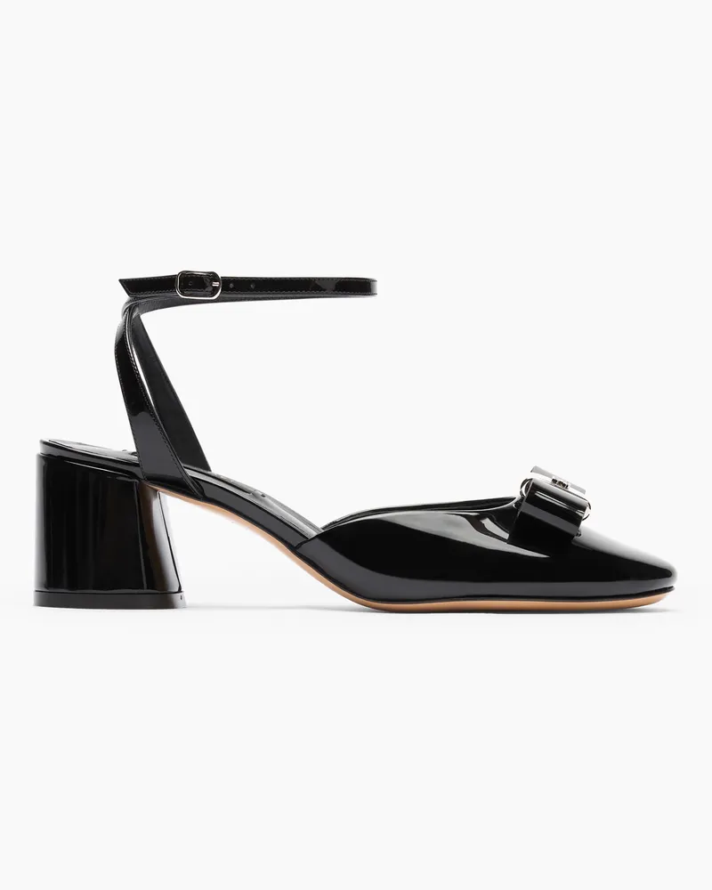 Casadei Cleo Patent Leather Open Pumps - Frau Pumps Und Slingback Black Black