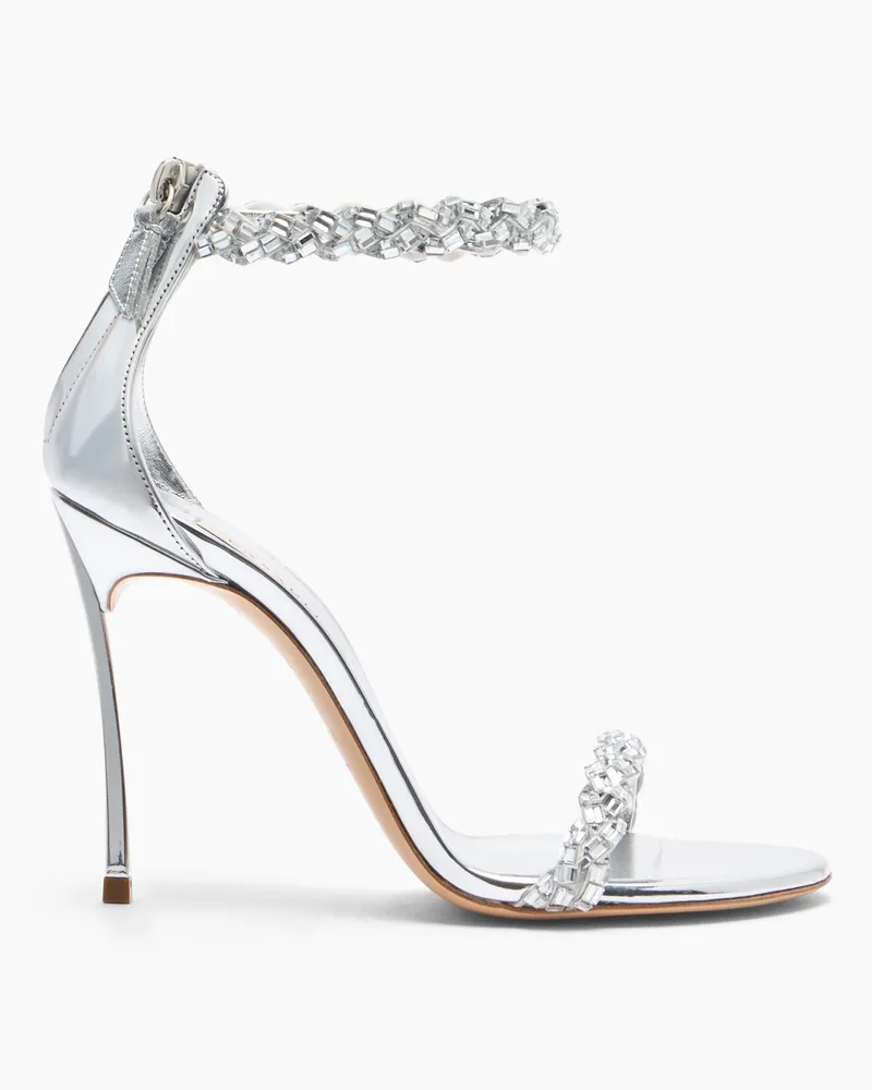 Casadei Starsway Blade Sandals - Frau Sandalen Crystal And Silver Crystal