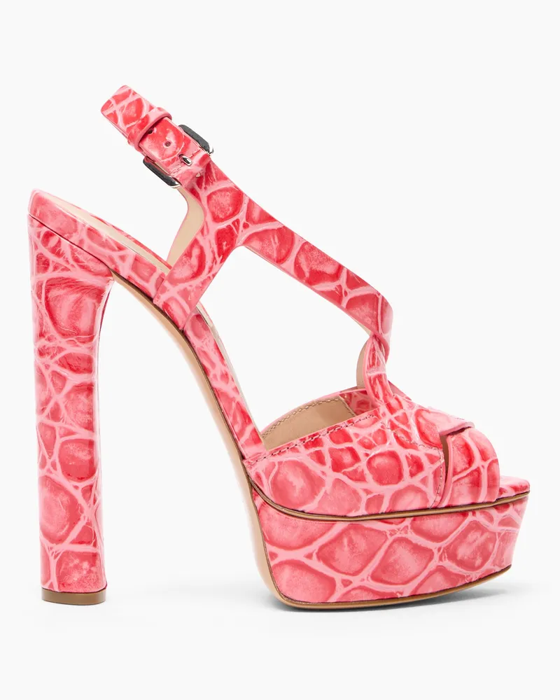 Casadei Flora Jurassic Platform Sandals - Frau Plateauschuhe Coral Coral