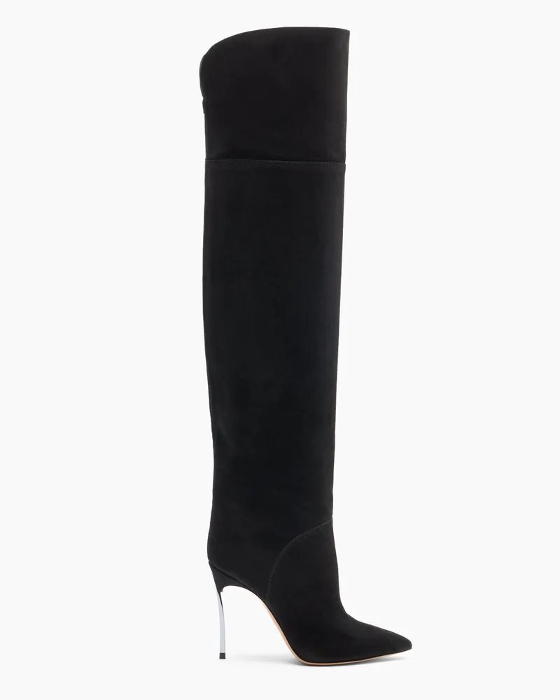 Casadei Blade Reversible Over The Knee - Frau Overknee-stiefel Black Black