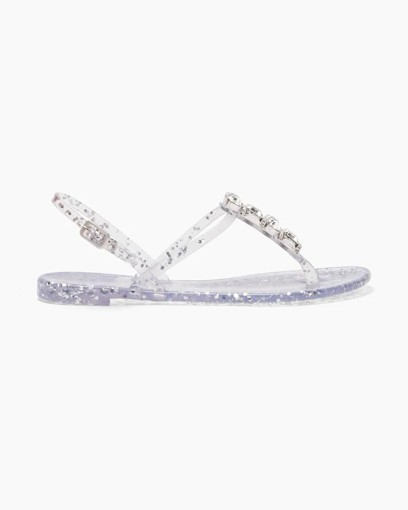Casadei Jelly Glitter Decor Sandals - Frau Flats Ice And Silver Ice