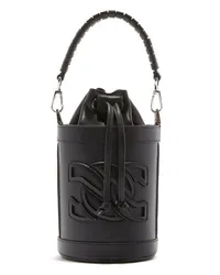 Casadei Giulia Leather Bucket Bag Black