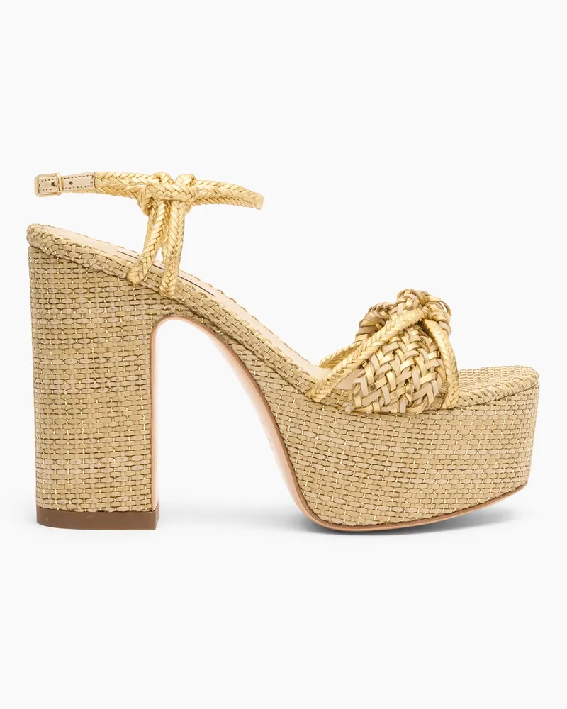 Casadei Marbella Lux  Wedge Isa - Frau Wedges Und Slides Bambus Und Gold Bambus