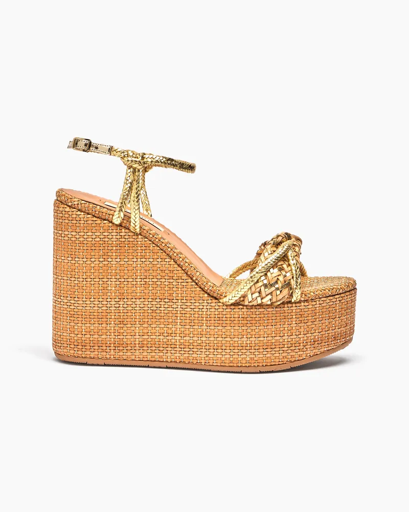 Casadei Marbella Lux Wedges Isa - Frau Wedges Und Slides Natur Und Gold Natur